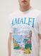 Wei&szlig;es T-Shirt aus reiner Baumwolle mit Print, Regular Fit_2