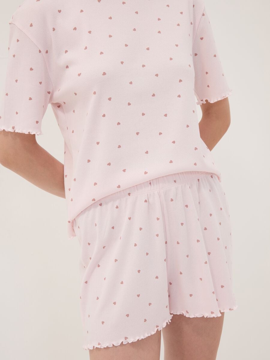 Pink organic cotton heart-print pyjamas_2
