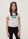White stretchy cotton fitted girl&rsquo;s t-shirt with print_0