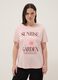 Pink pure cotton T-shirt with print, regular fit_0