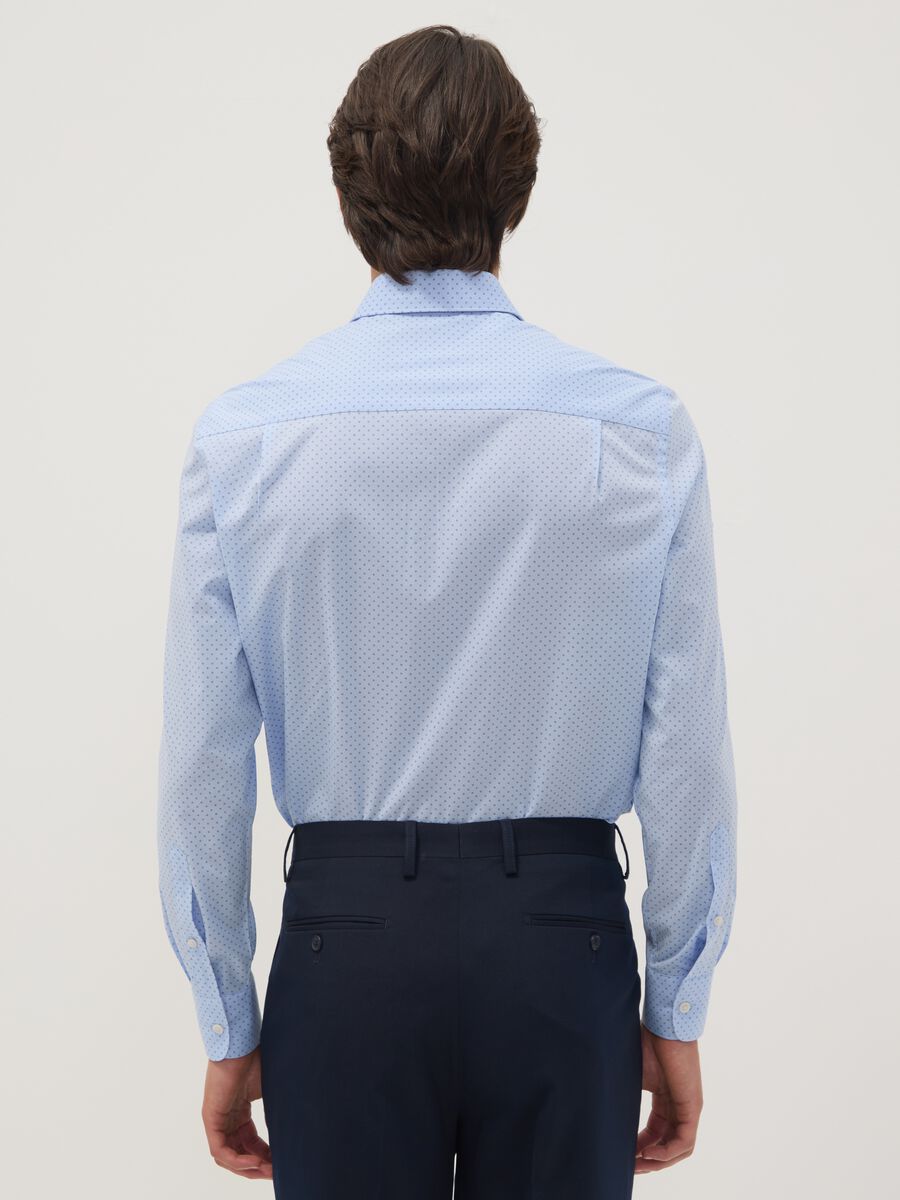 Light blue stretch cotton poplin shirt with spread collar_3