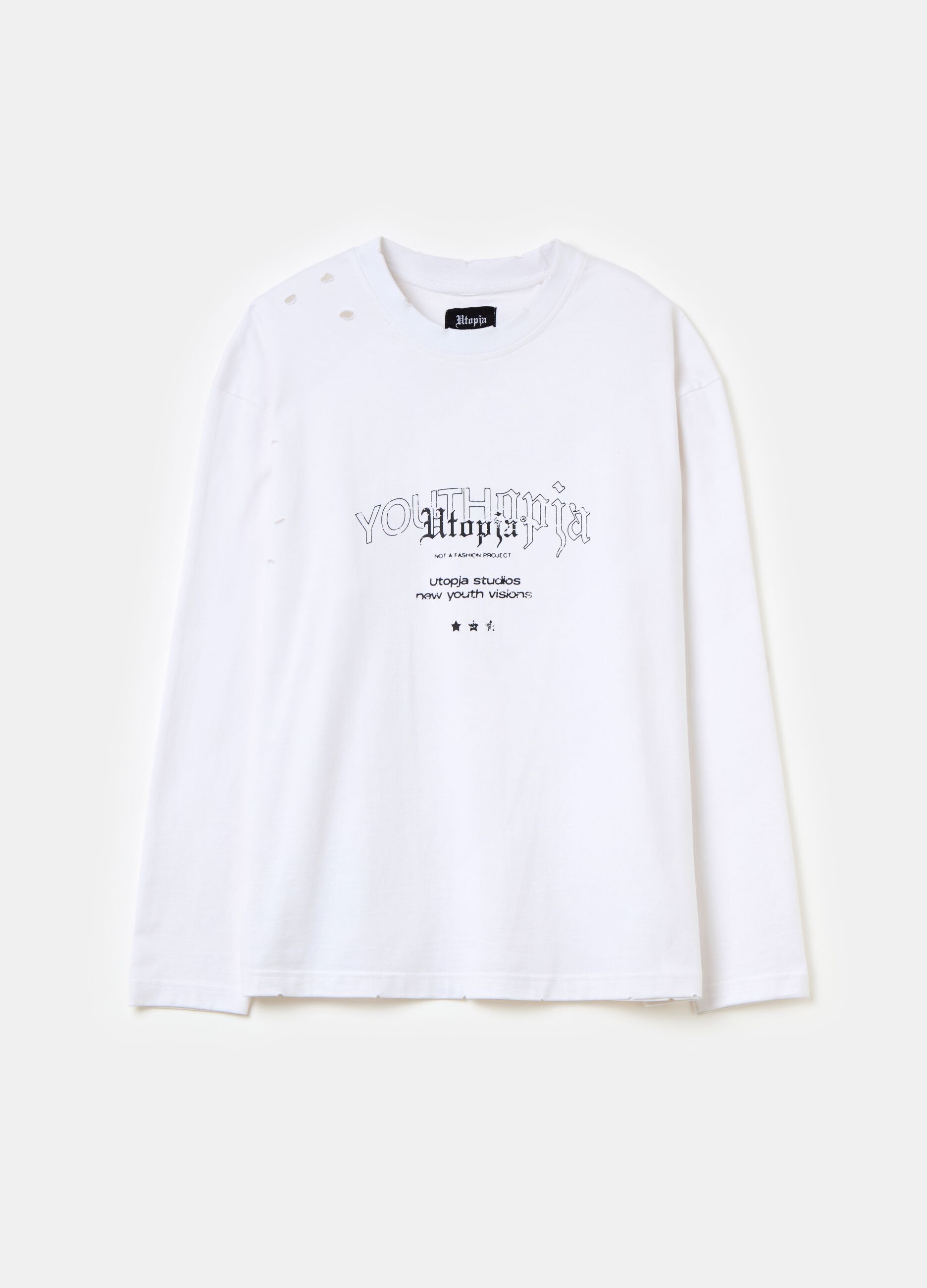 Graphic Long-Sleeved T-Shirt White