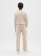 Boy's beige regular fit pure cotton joggers_1