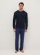 Blue crew neck long sleeve pyjamas in pure cotton regular fit_0