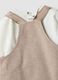 White and beige organic cotton baby set with dungarees_3