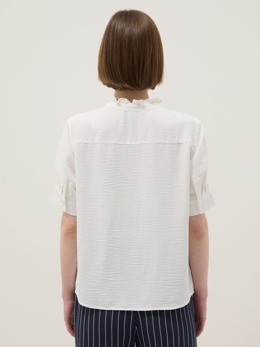 White short sleeve pure cotton shirt regular fit_2