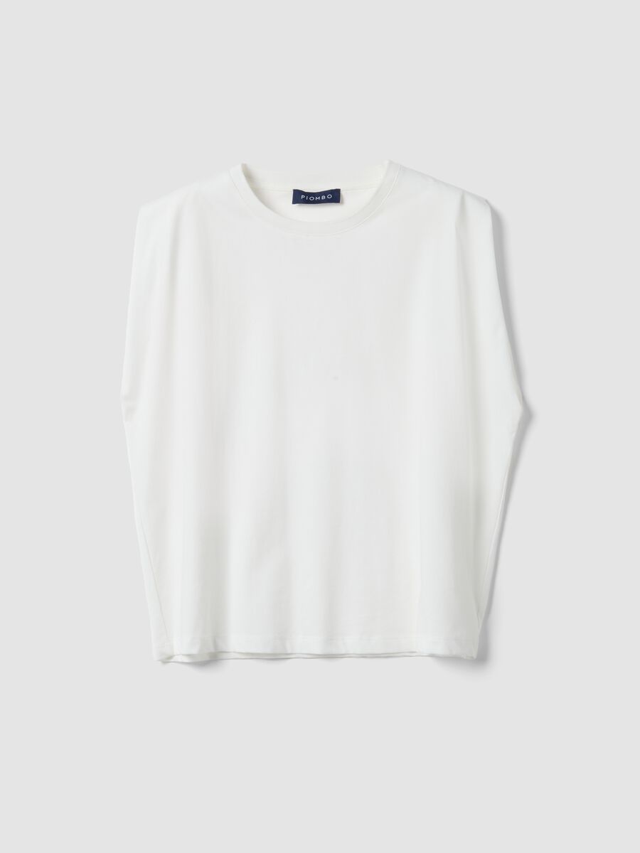 White Sleeveless Cotton-Blend Regular Fit T-shirt_4