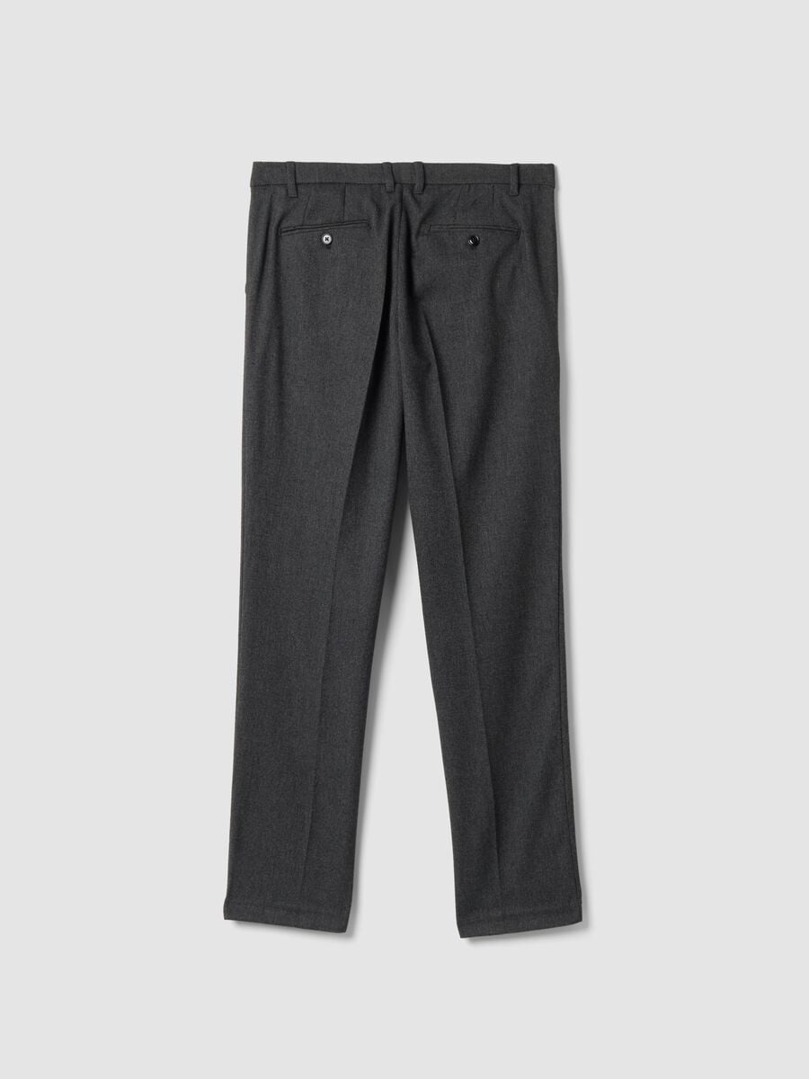 Grey and black slim-fit stretch viscose chino trousers_2