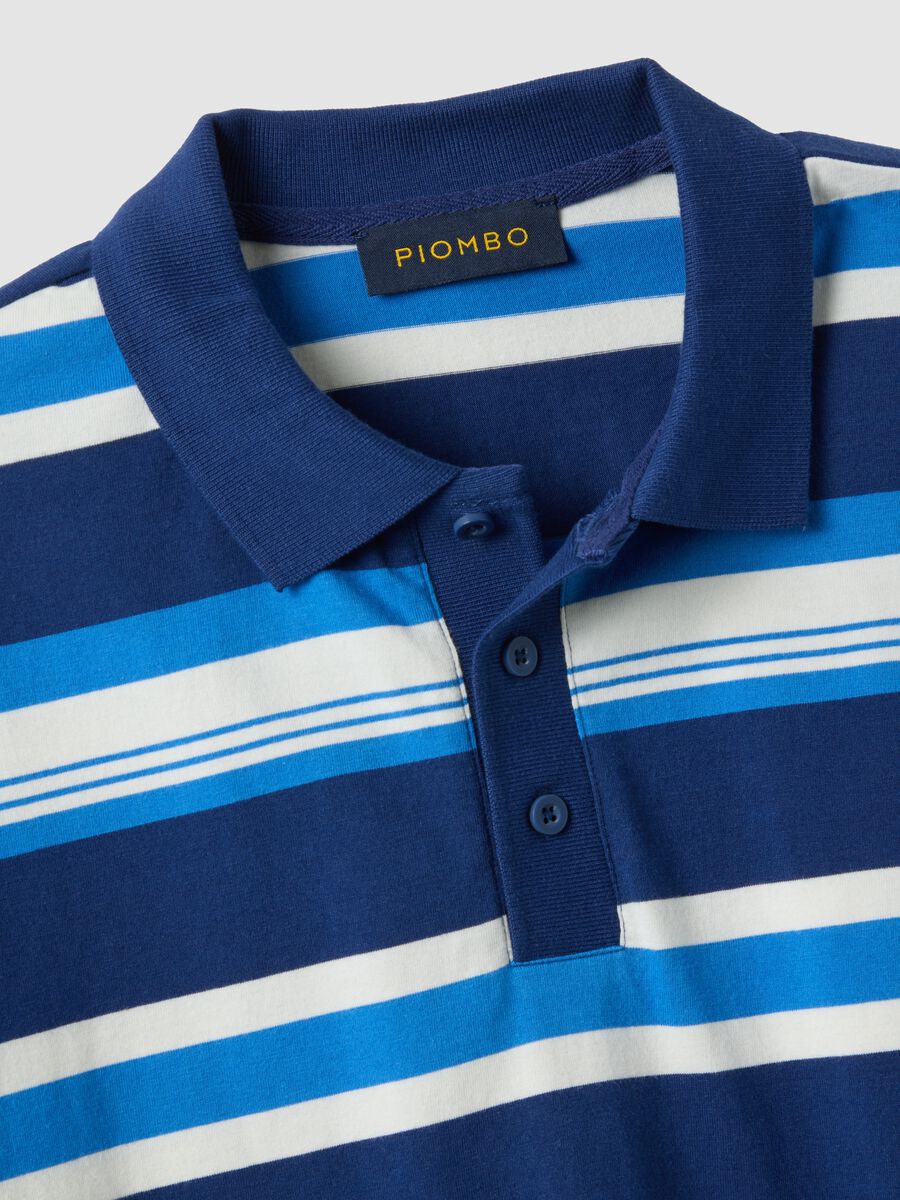 Oversized pure cotton multicolour striped polo shirt_5