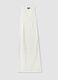 White pure cotton slim-fit dress with broderie detail and deep V-neck_4
