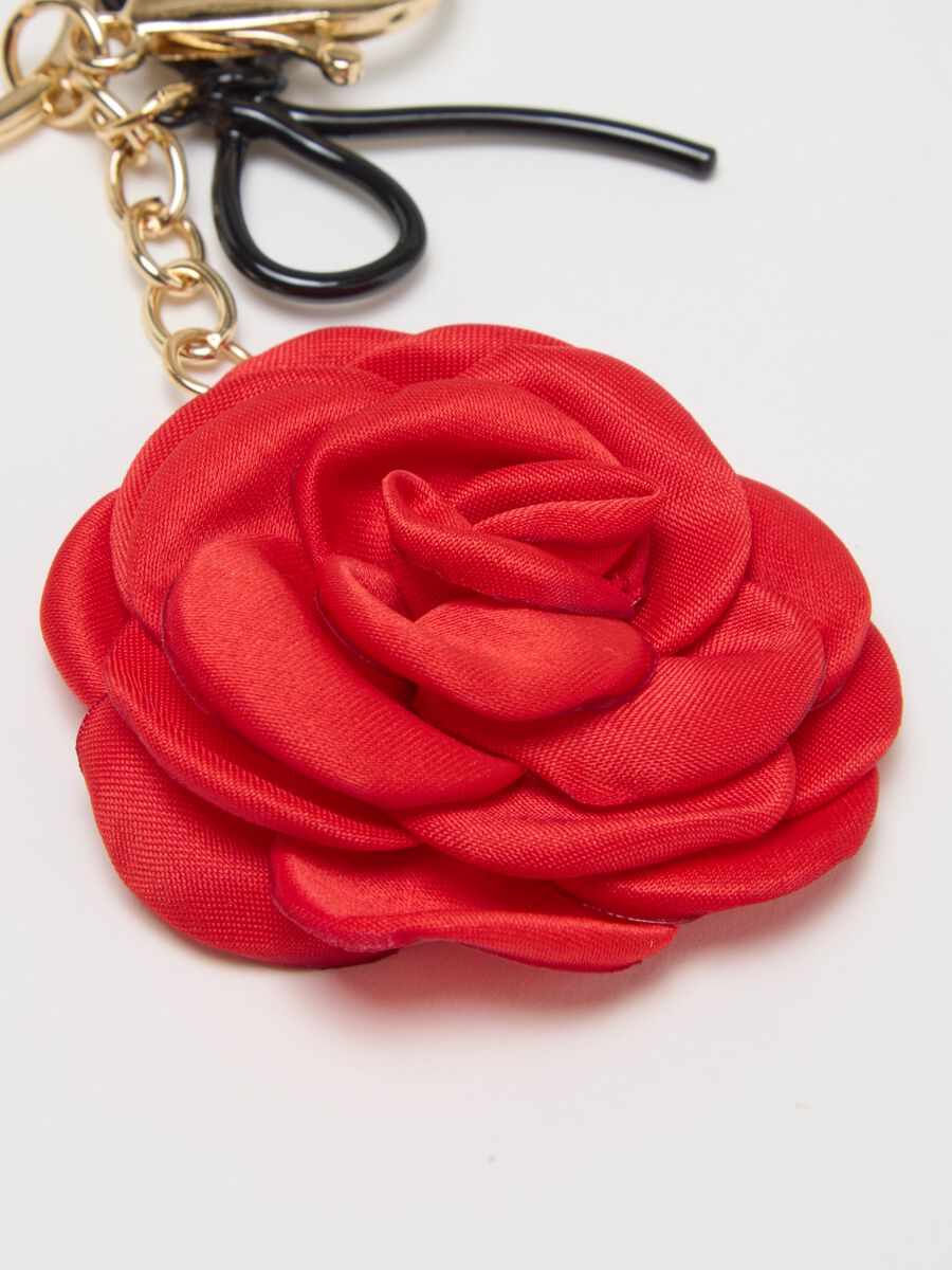 Multicolor steel keychain with flower_2