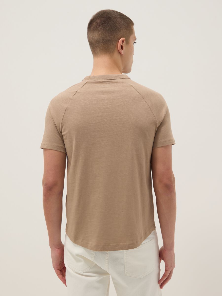 Beige pure cotton regular fit T-shirt_2