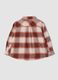 Camicia marrone e rossa a quadri in puro cotone_1