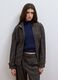 Brown checked stretch viscose shacket with oversized fit_0