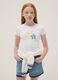 Weisses T-Shirt aus reiner Baumwolle mit bestickten Blumen_0