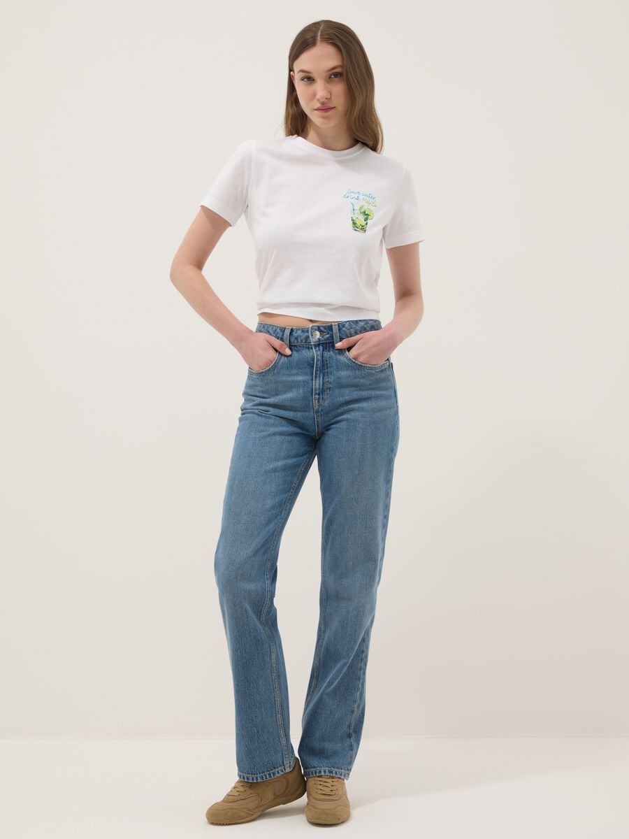 White pure cotton short-sleeve T-shirt_1