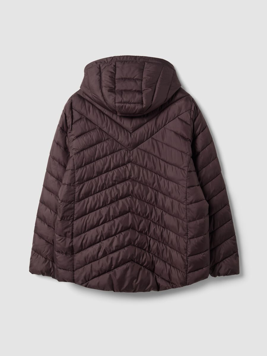 Purple Ultralight quilted jacket with hood and zip, regular fit_1