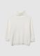 White Regular Fit Turtleneck Sweater with Embroidery_4