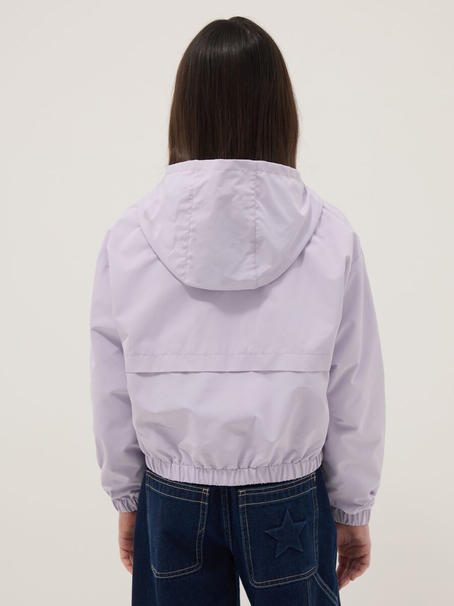 Purple hooded jacket for girls regular fit_1