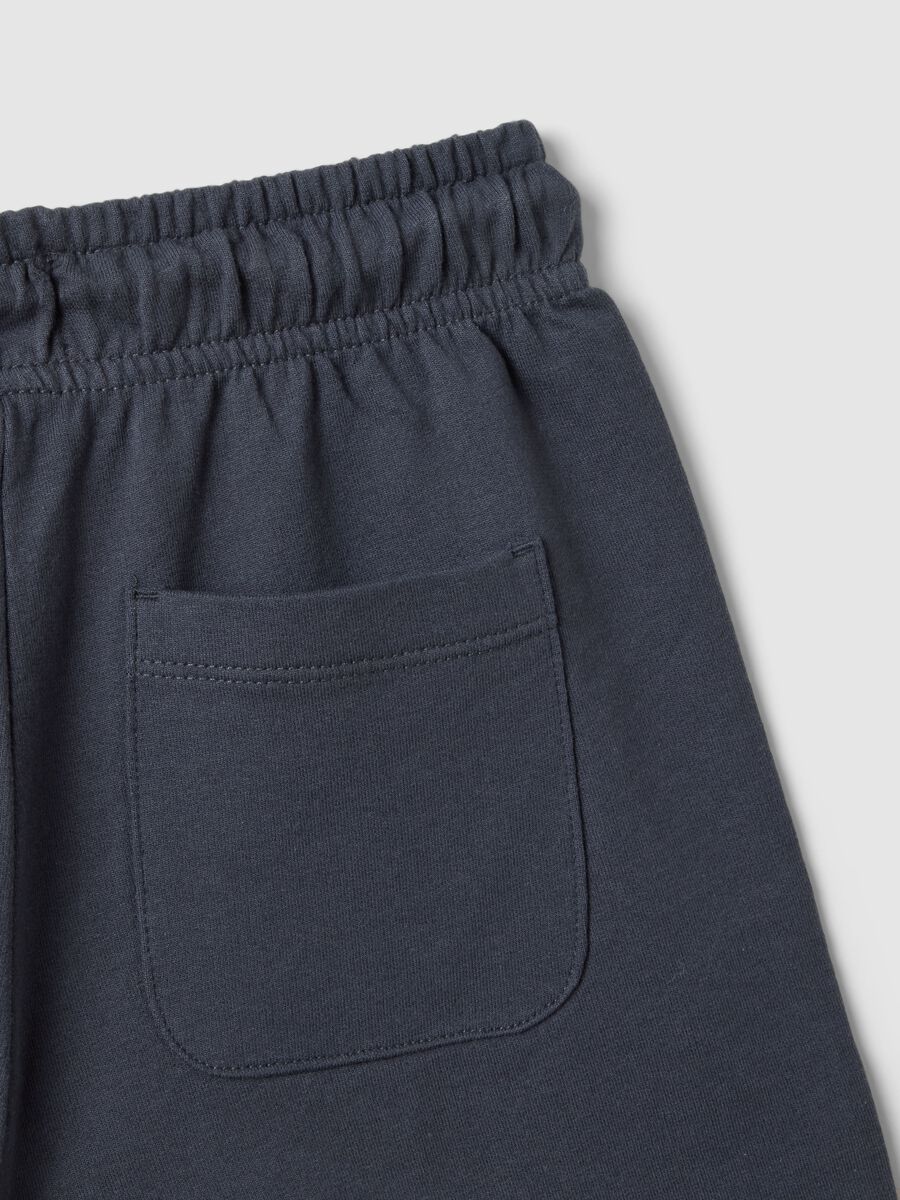 Blue pure cotton regular fit shorts for children_3