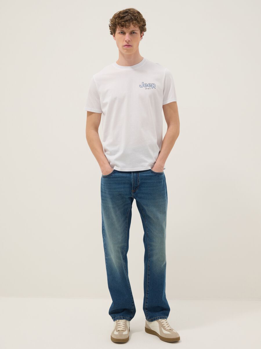 Wei&szlig;es T-Shirt aus reiner Baumwolle mit Jeep-Logo, Regular Fit_1