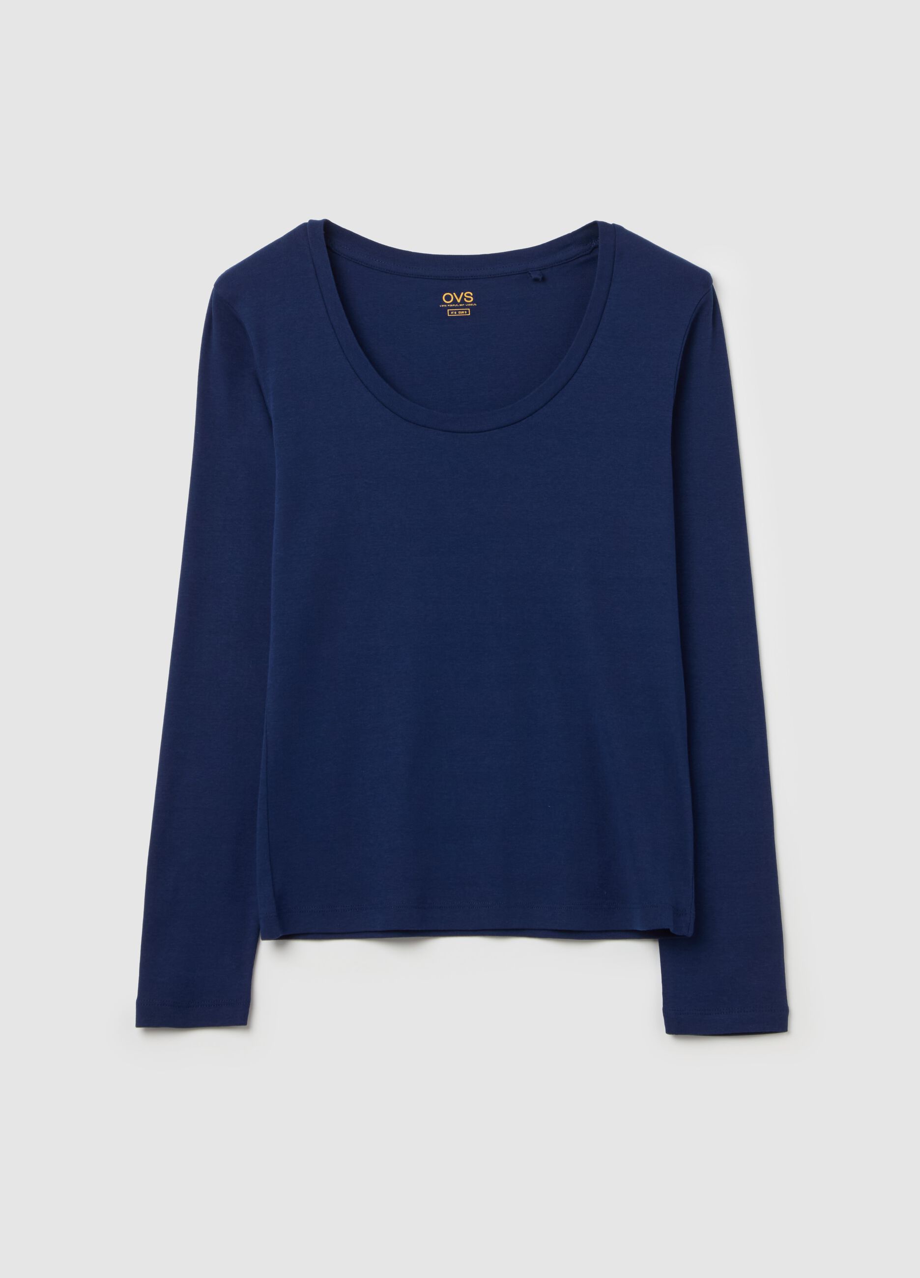 Long-sleeved T-shirt with round neck