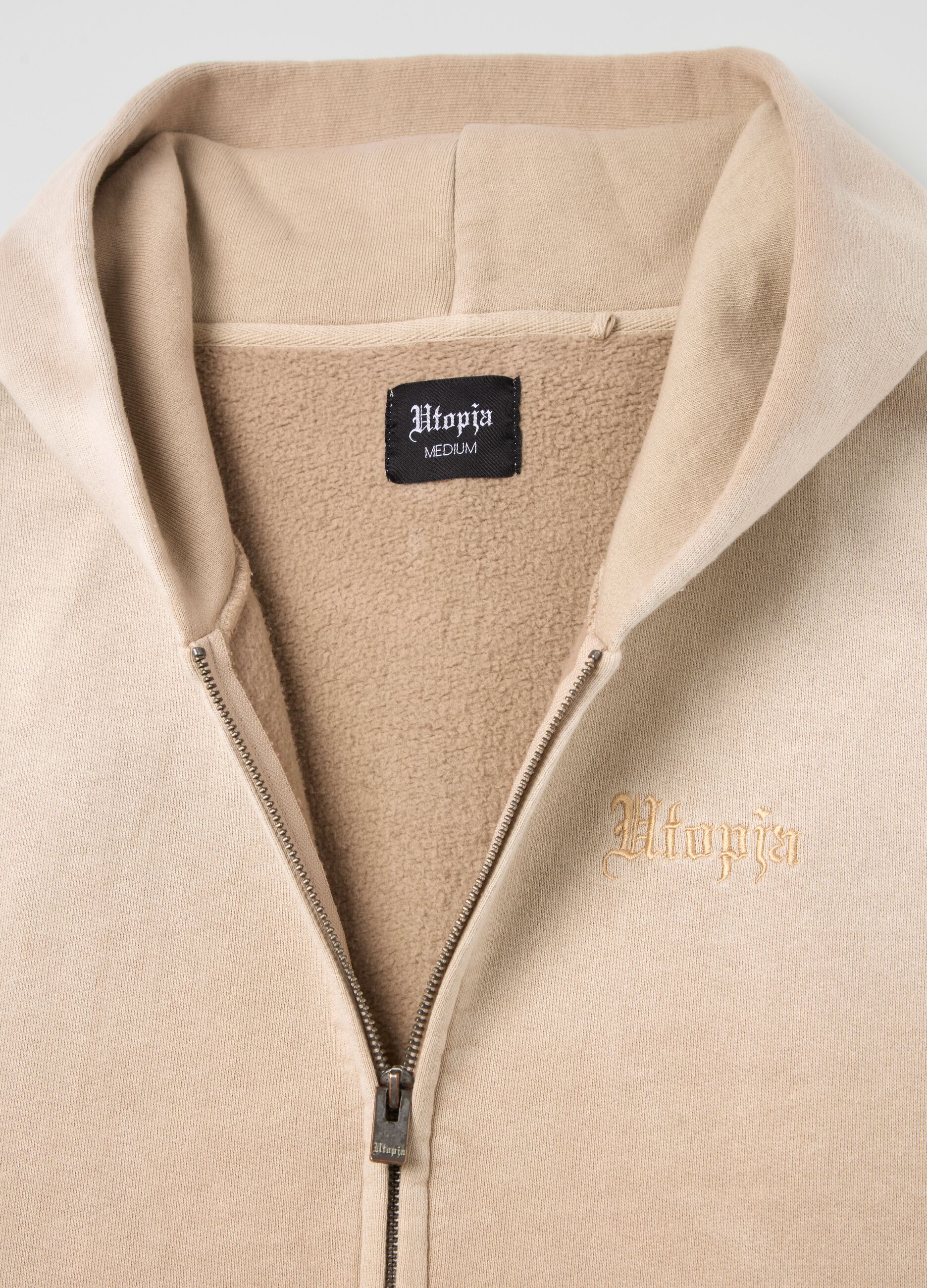 Sunfaded Zip Hoodie Vintage Sand