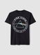 Schwarzes T-Shirt aus reiner Baumwolle im Regular Fit mit Pink Floyd-Druck_4