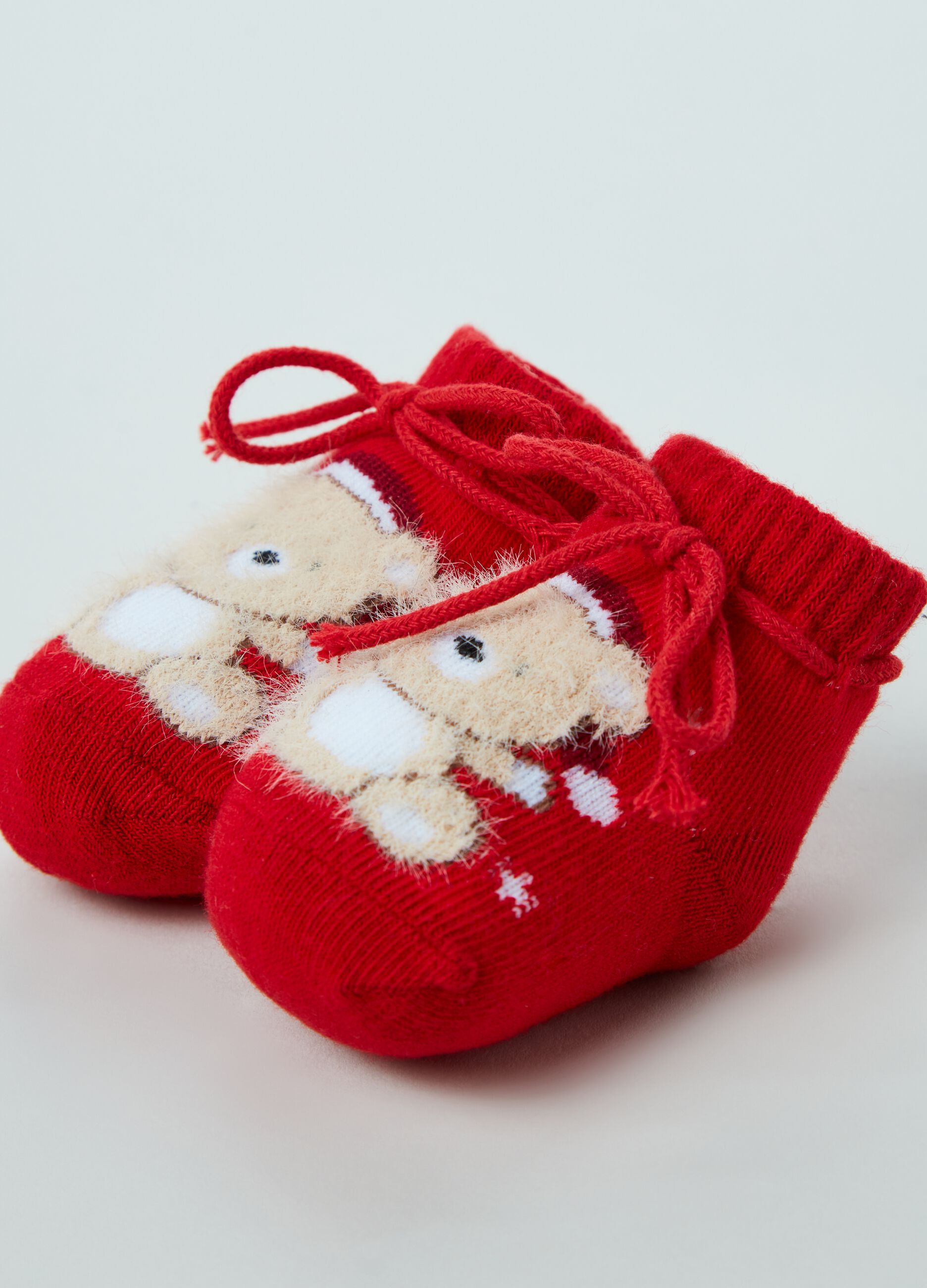 Shoes with Christmas teddy bear design