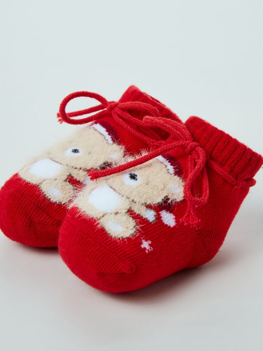 Shoes with Christmas teddy bear design_2