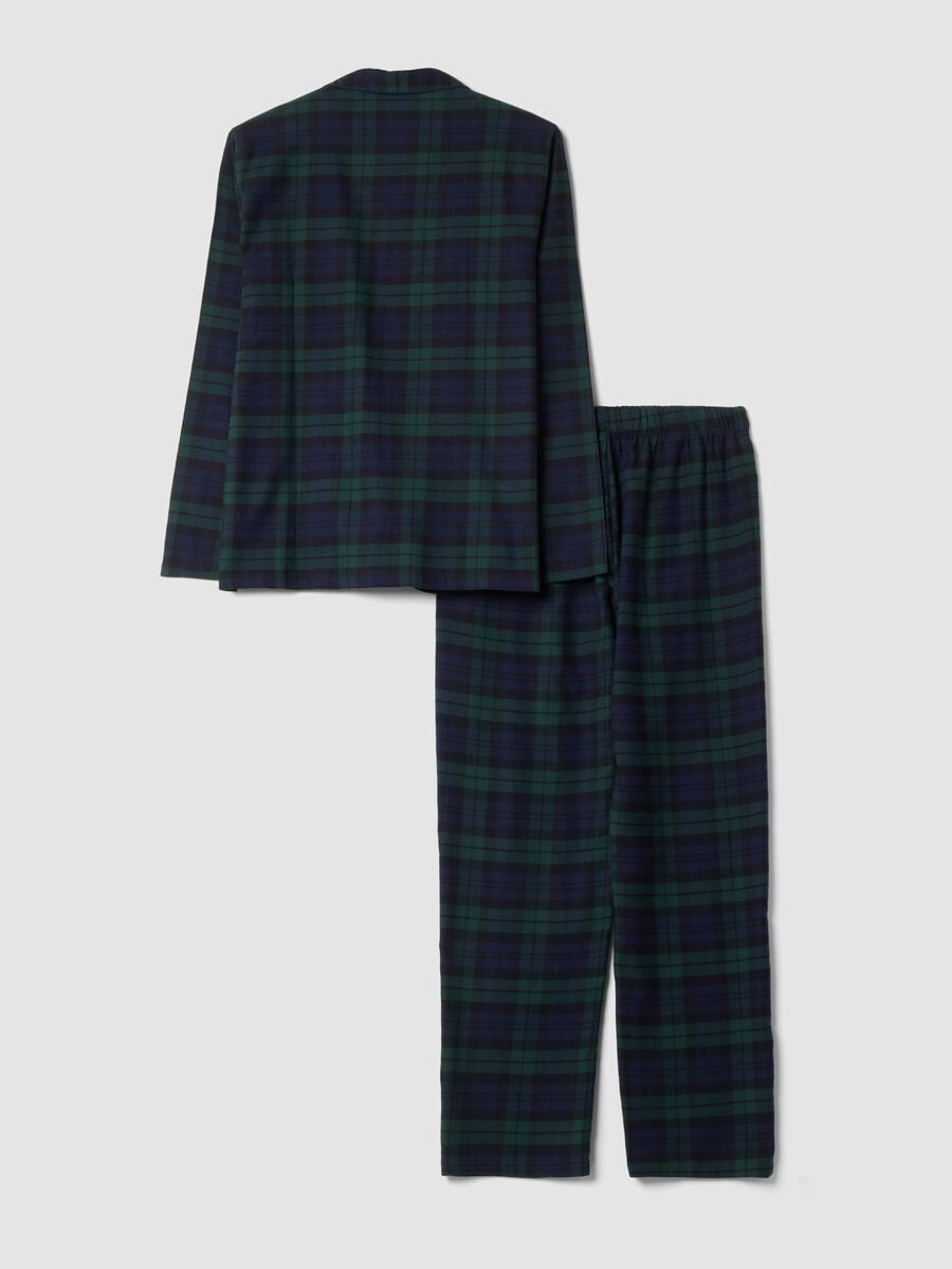 Black and green organic cotton pyjamas with collar, regular fit_2