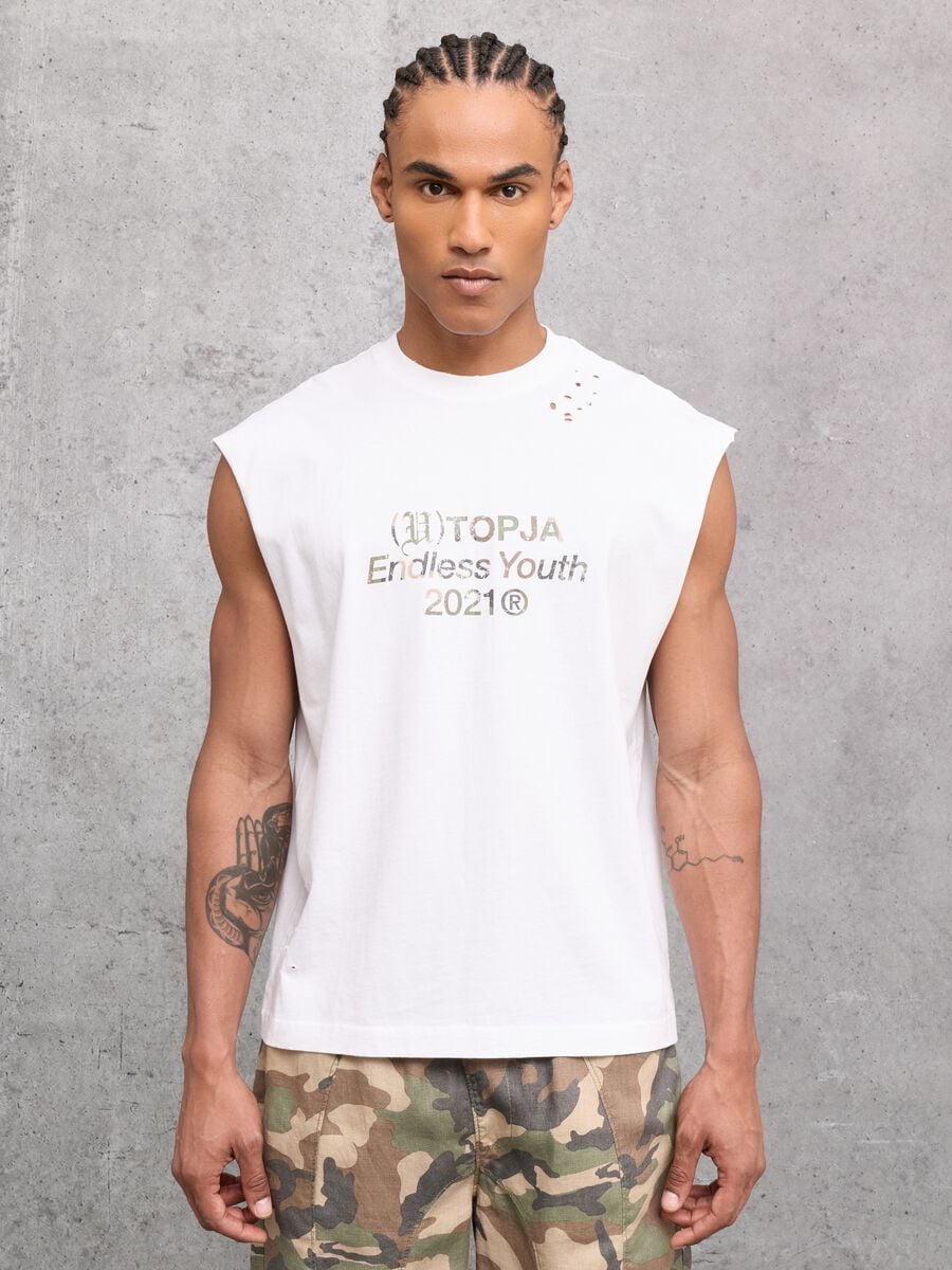 Sunfaded White Tank Top_0