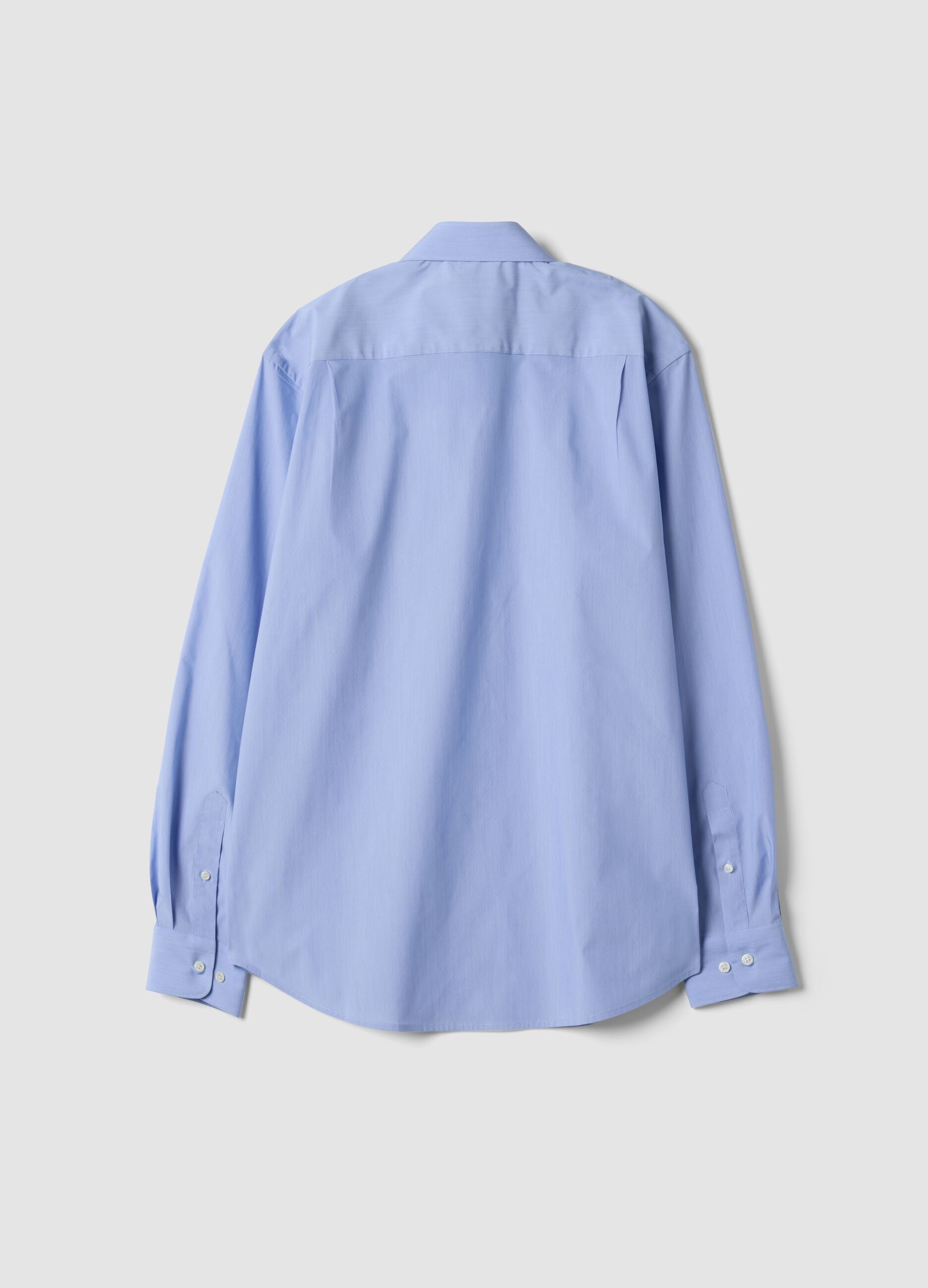 Light blue lyocell-blend shirt with French collar, easy-iron