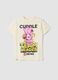 T-shirt bege infantil em algod&atilde;o puro regular fit com estampas_3