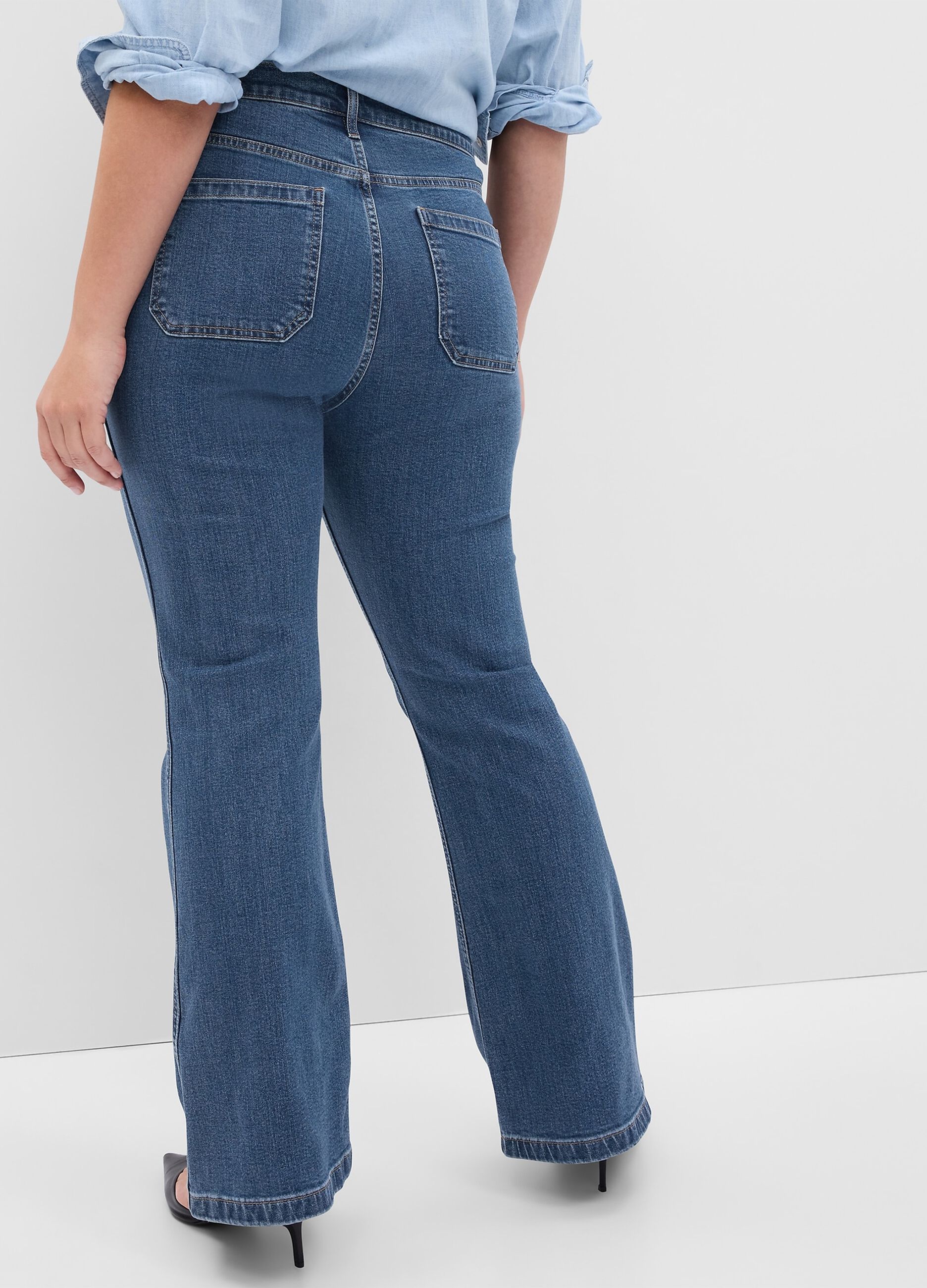 Flare-fit jeans with high-rise waist