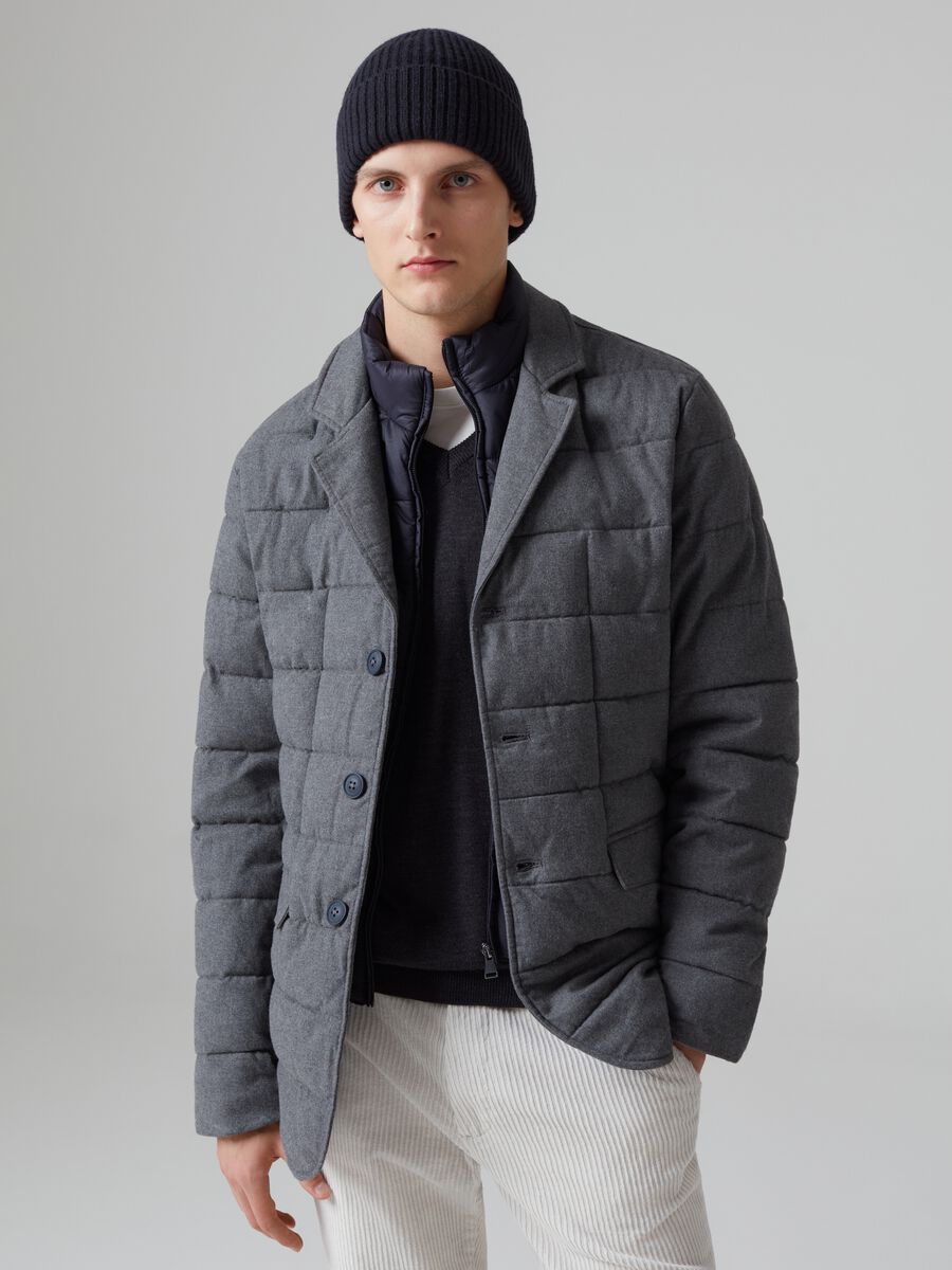 Short quilted jacket with full-zip vest_0