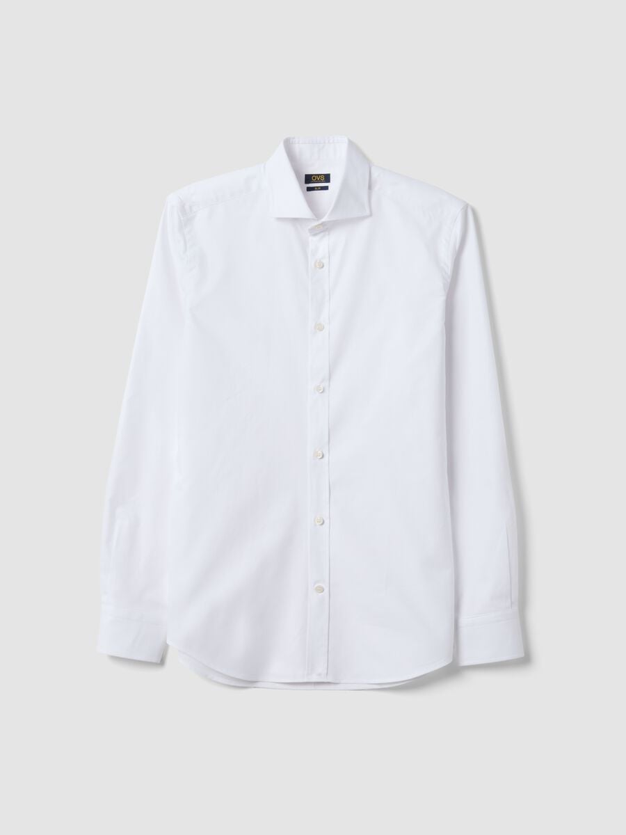 White slim-fit Oxford shirt in pure cotton_4