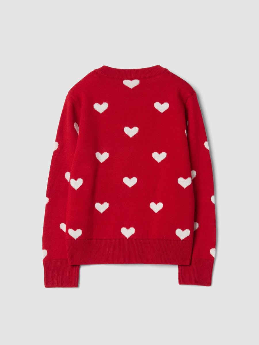 Maglia rossa a tema Minnie & Me con cuori_1
