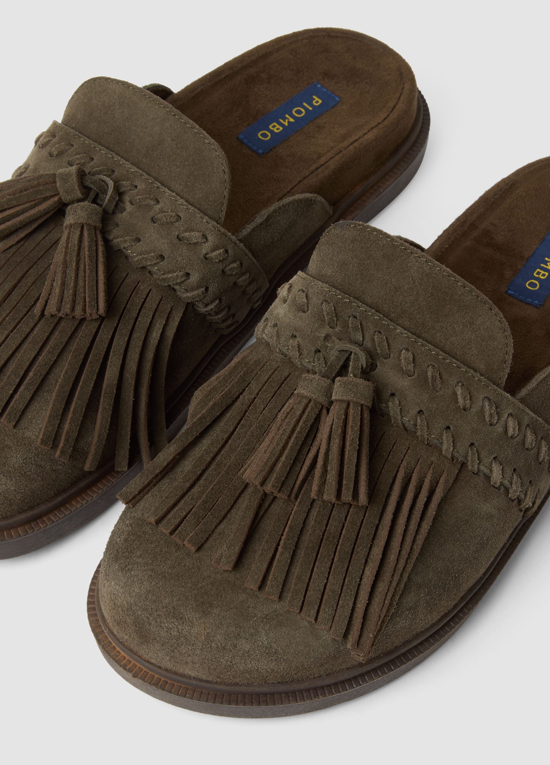 Braune Loafer aus echtem Leder mit Fransen