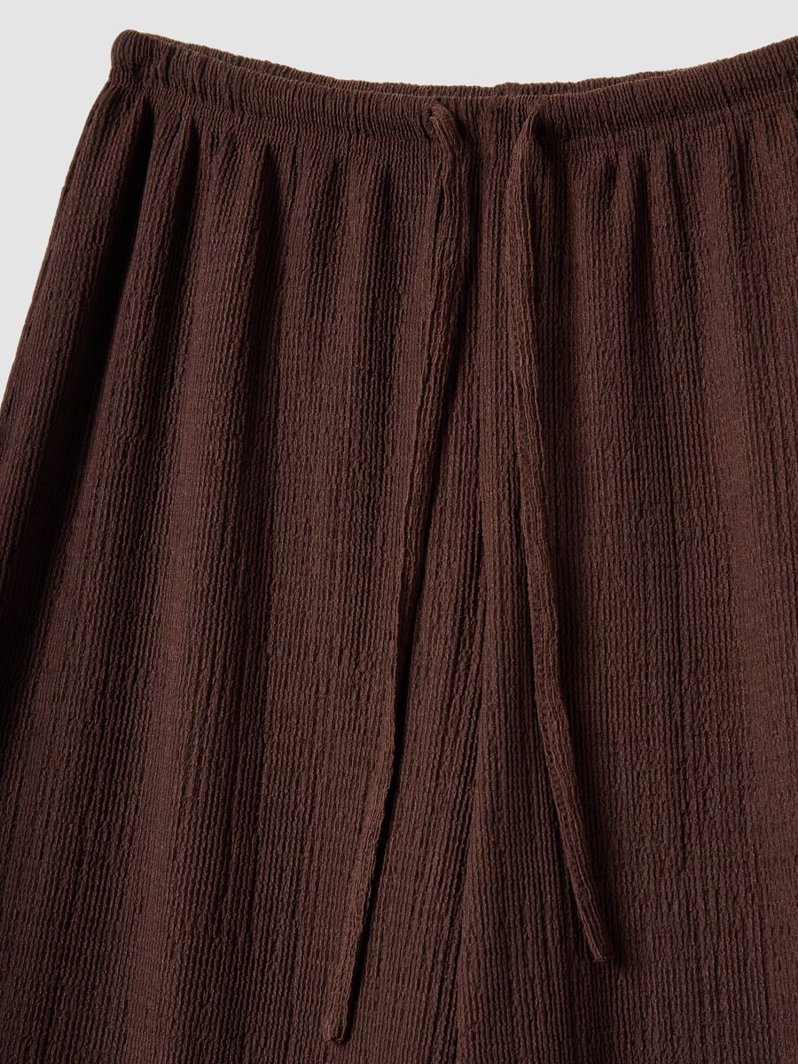 Brown Wide Leg Jogger Trousers_5