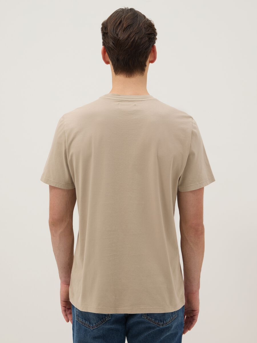 Beige short-sleeve t-shirt in pure Italian cotton_2