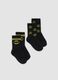 2-pack of black short socks in organic stretch cotton with Batman print_0