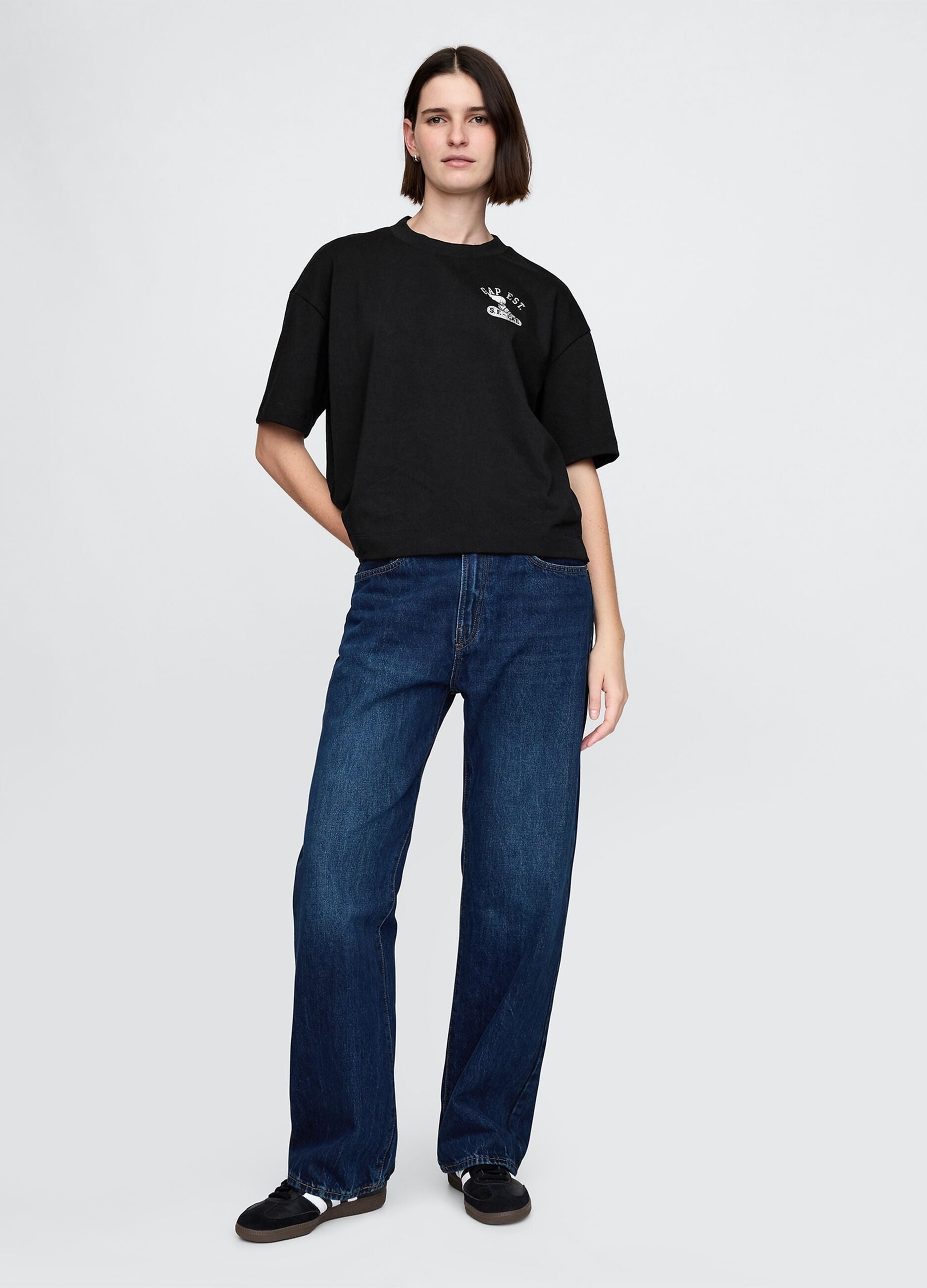 Schwarzes GAP Baumwoll-T-Shirt