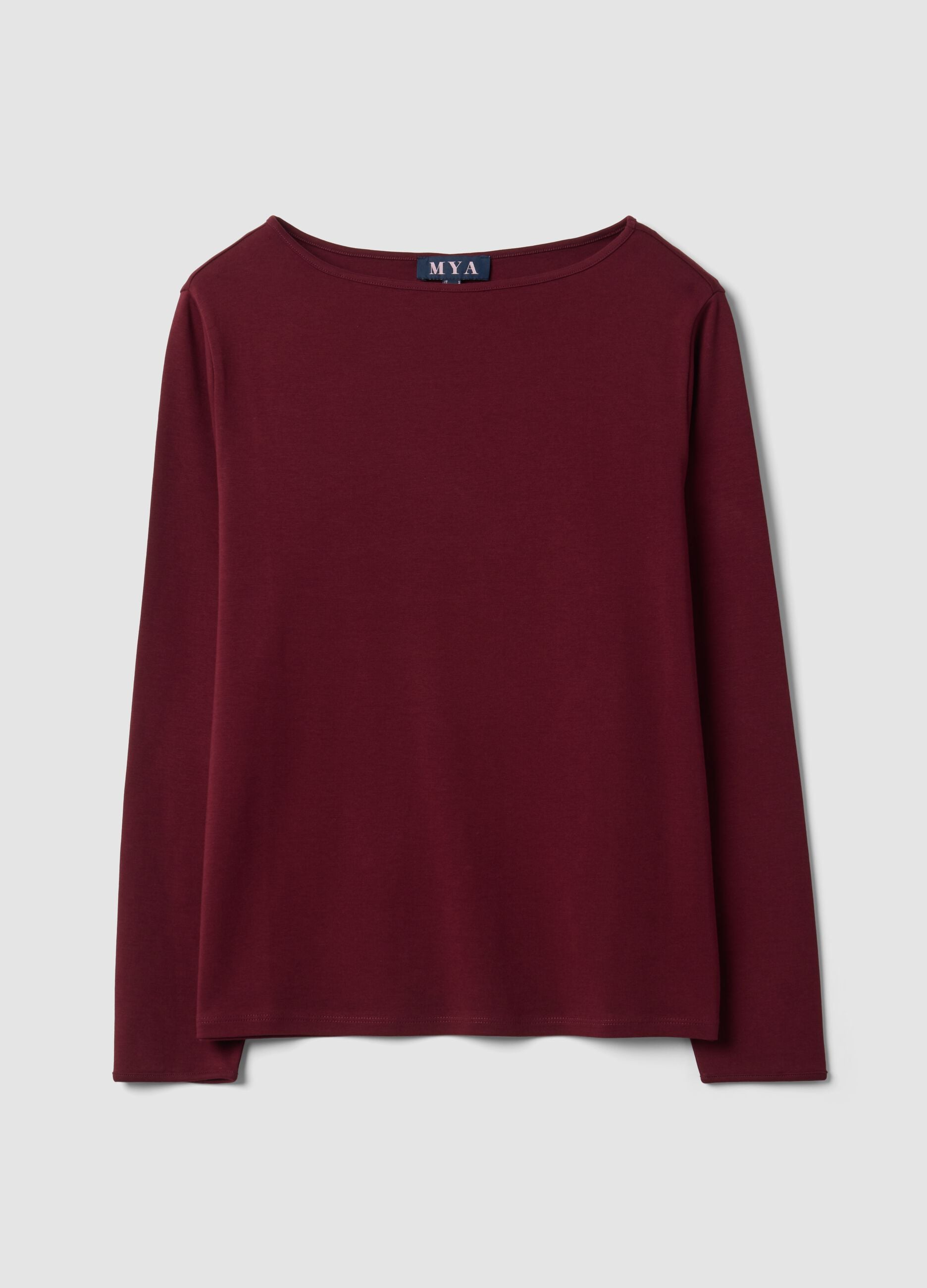 Red pure cotton crew-neck T-shirt with regular fit