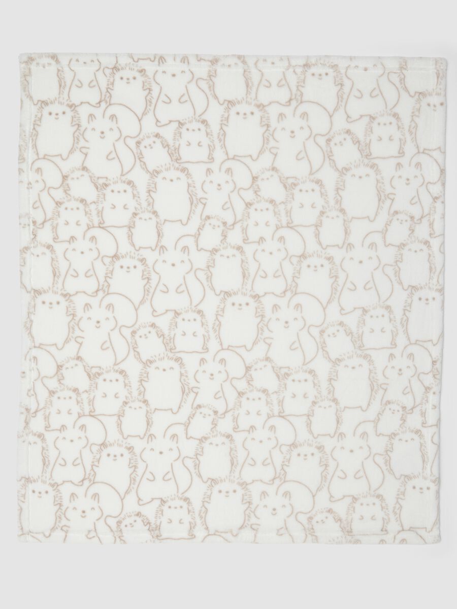 Copertina bianca con stampa animaletti per neonati_2
