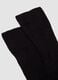 Black ribbed mid-calf socks in pure cotton_1