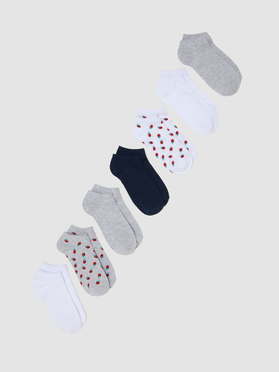 Seven-pack of multicolour organic cotton ankle socks_0