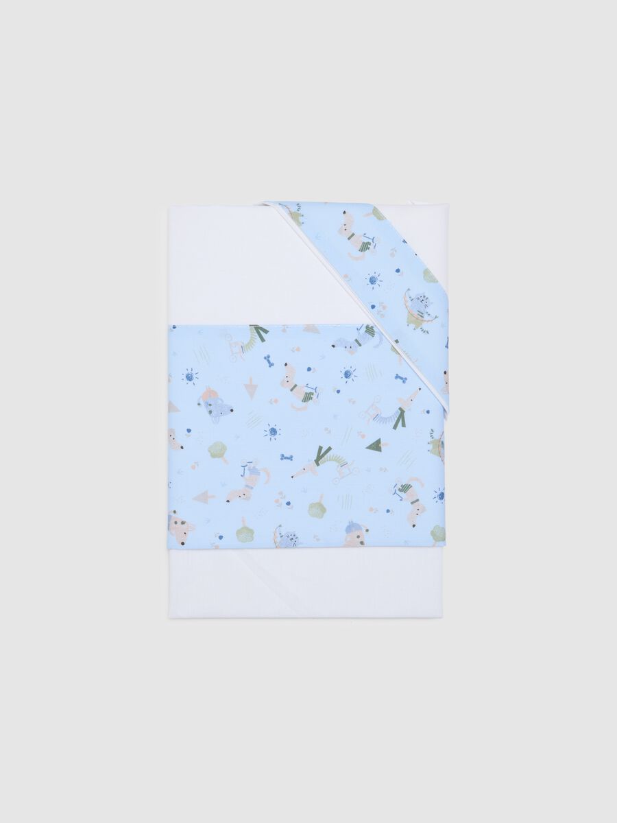 Newborn Cot Sheet Set in Multicolor Pure Cotton_0