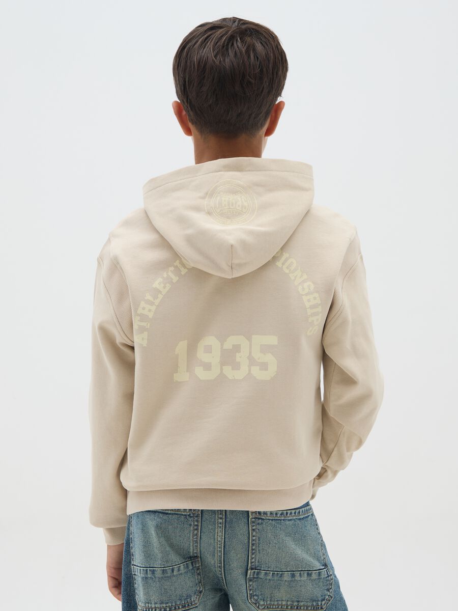 Boys' beige pure cotton regular fit sweatshirt_1