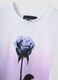 White pure cotton T-shirt with floral print, regular fit_5
